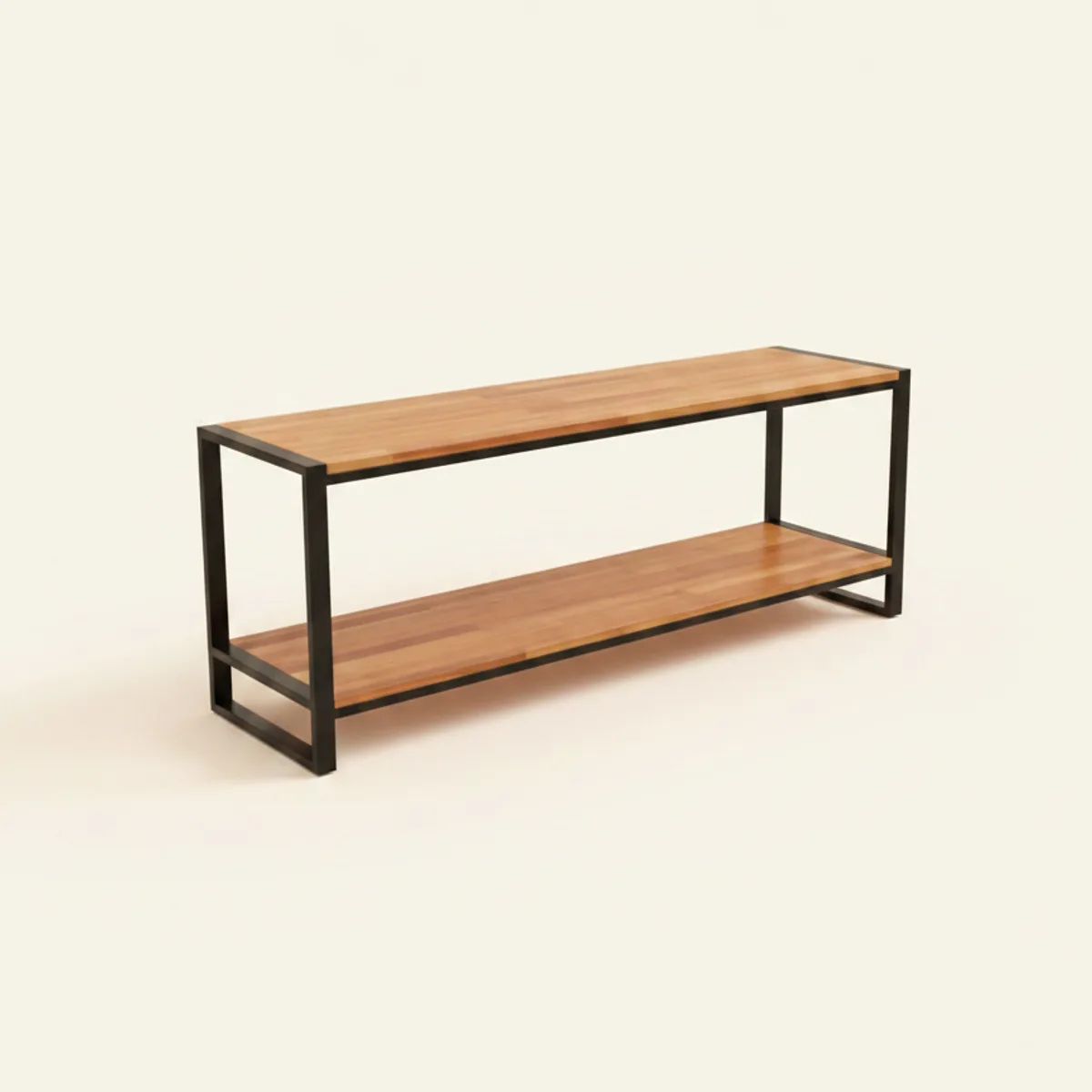 Rack Simple de hierro y madera maciza, a medida